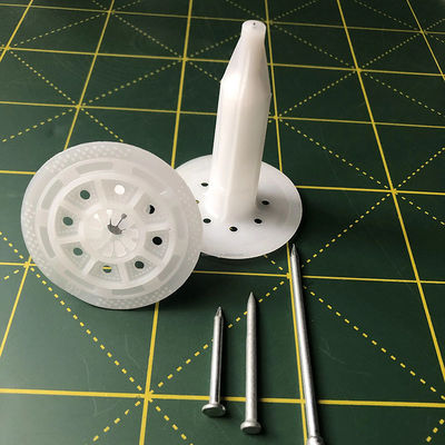 Customizable White Spiral Shank Insulation Anchor For Securely Attaching Boards To Walls
