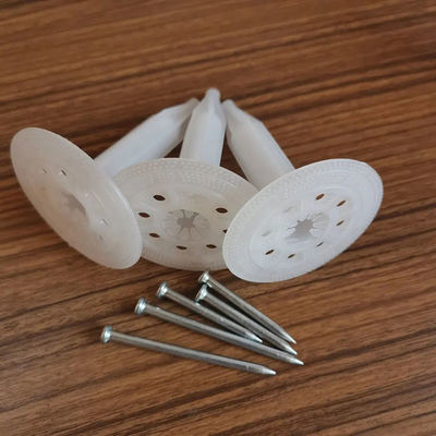 Custom White Wall Insulation Anchor For Fixing Boards Spiral Shank Design Corrosion Resistance