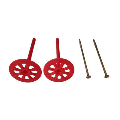 Durable red Hammer In Plastic Insulation Fixings For House Wall