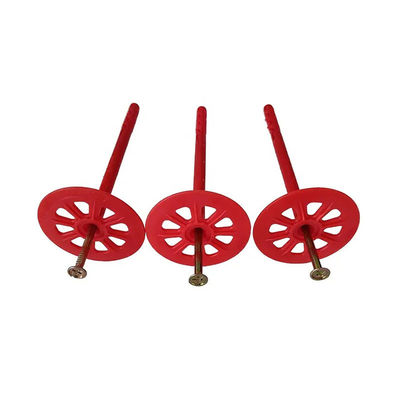 Durable red Hammer In Plastic Insulation Fixings For House Wall