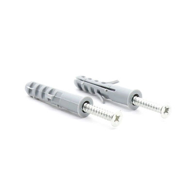 Red Yellow Nylon Expansion Plastic Wall Anchors Plug Weather Resistant Mating Screw Nail