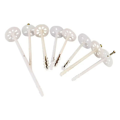 White PE / PP Plastic Anchor Insulation Fixings For Weather And Corrosion Resistant House Wall Protection