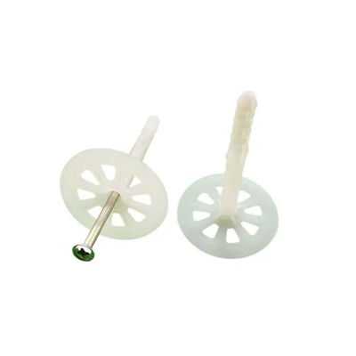 Durable White Plastic Insulation Anchor / Insulation Nail Weather Heat And Corrosion Resistance For House Wall